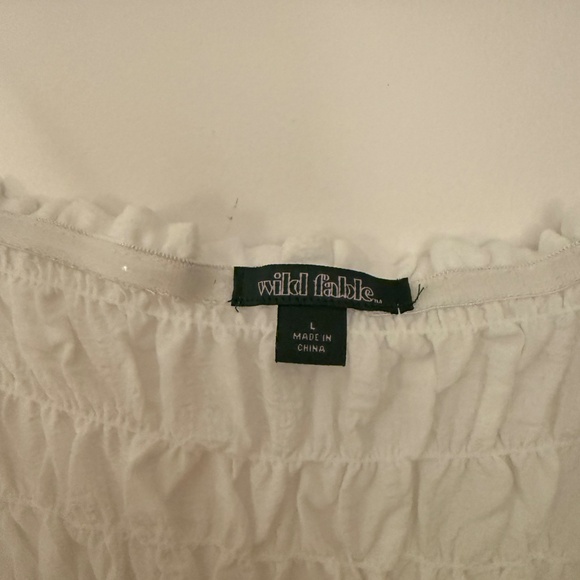 Wild fable smocked top white mini dress - Picture 3 of 4